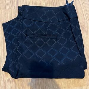 INC International Concepts Black Pants with subtle diamond texture